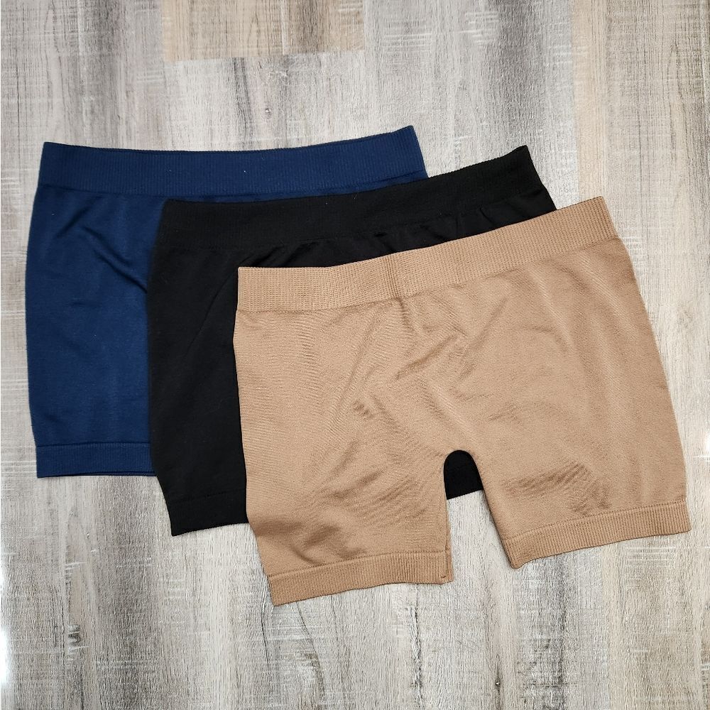 Presitge Edge Set Of 3 Polyester/Spandex Biker Slip Shorts Size L/XL